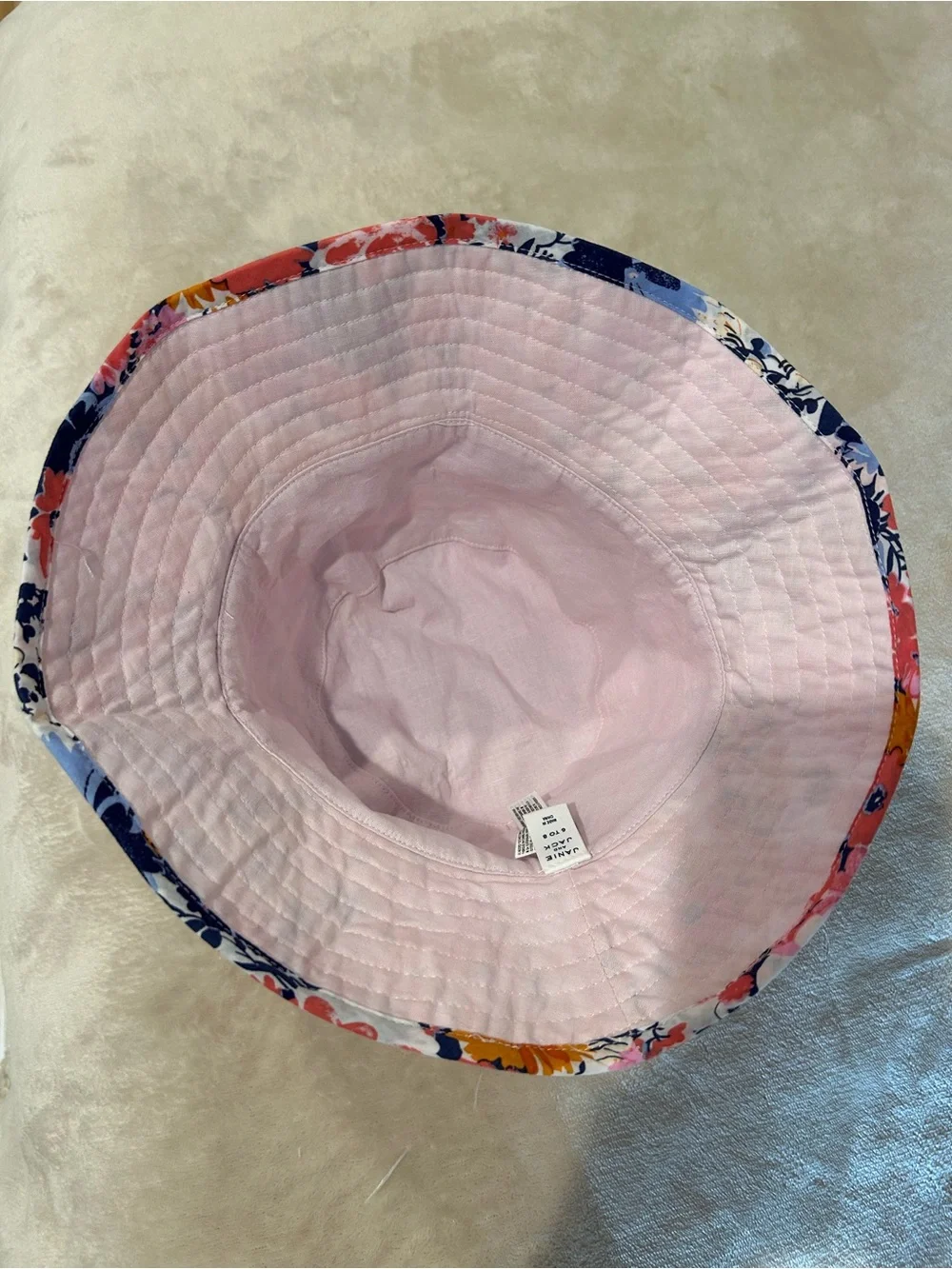 Janie and Jack Floral Bucket Sun Hat in Pink, Navy, Orange, White